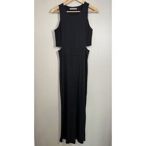 Athleta Navy Cut Out Sides Maxi Dress‎ Size Small S Tank Slimming Athleisure EUC